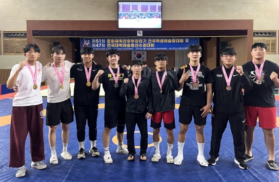 백석대 레슬링팀, 제47회 전국대학레슬링선수권대회서 금3, 은1, 동5